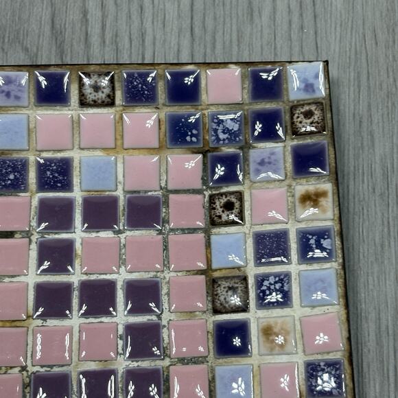Vintage Mosaic Tile Mid Century Square 5” Ashtray Trinket Ring Dish Tray MCM - Picture 3 of 8